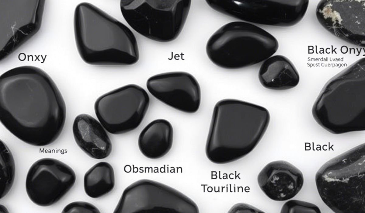 black semi precious stones